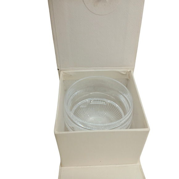 Japanese Cold Sake Tea Cup Clear Glass Cut Crystal Style w/ Box Made in Japan - Picture 2 of 5